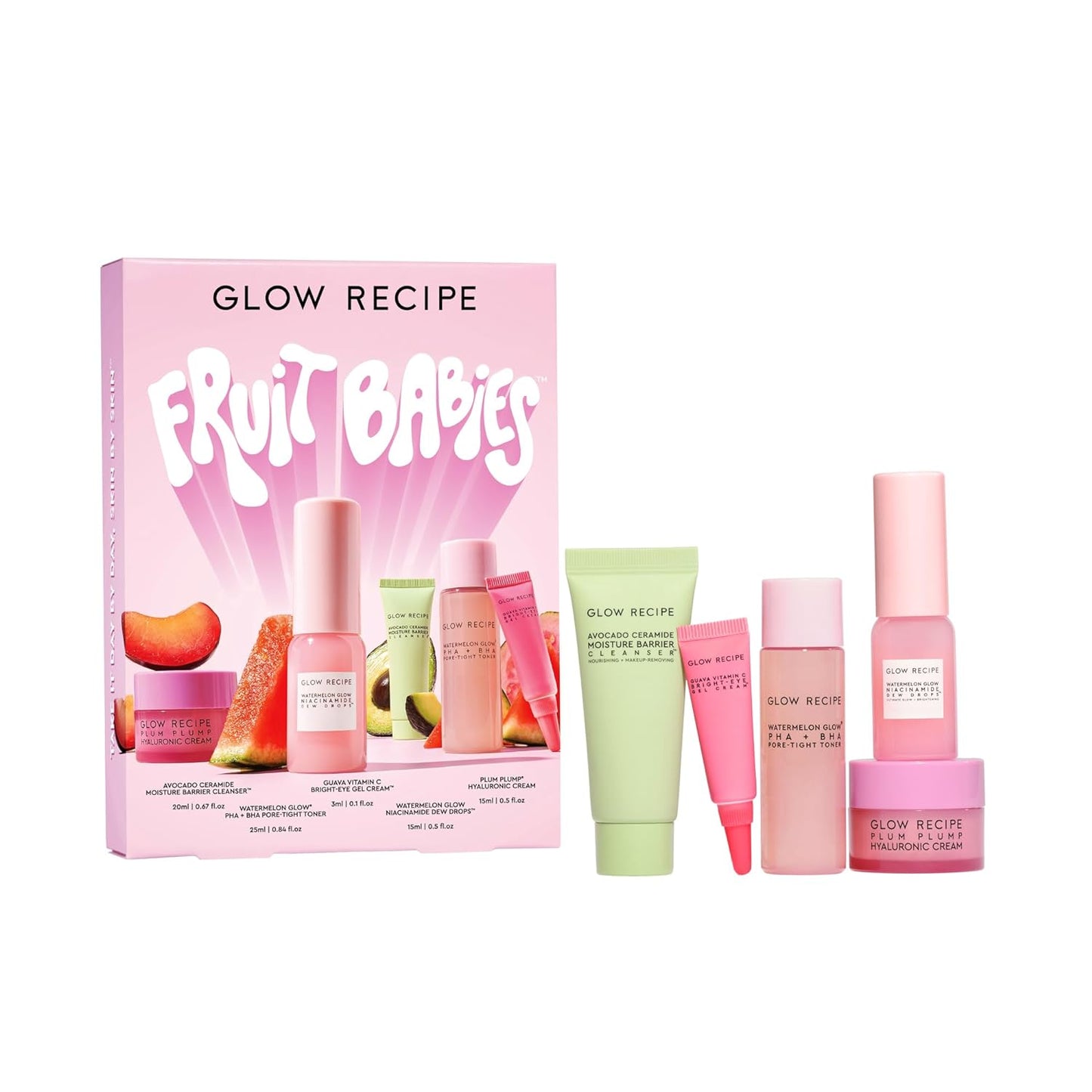 Kit de los más vendidos para bebés de frutas Glow Recipe: tamaño mini de viaje Beauty Essentials