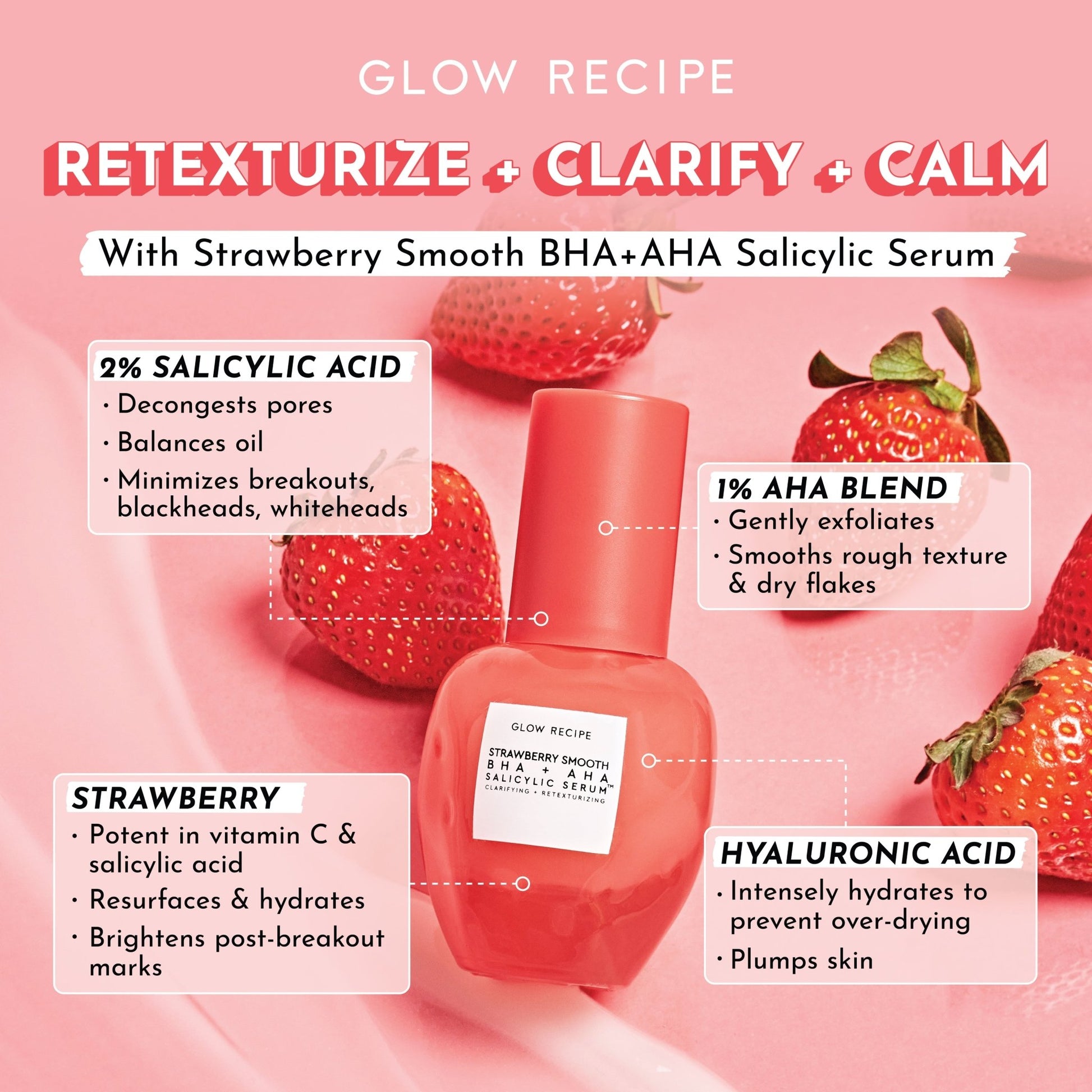 Glow Recipe Strawberry Smooth BHA+AHA Salicylic Serum 30ml - Zine Beauty Shop - Zine Beauty Shop