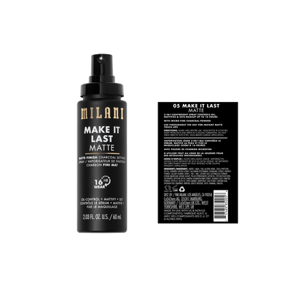 Milani Make It Last Matte - Matte Finish Charcoal Setting Spray 60ml - Zine Beauty Shop - Zine Beauty Shop