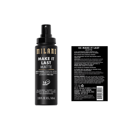 Milani Make It Last Matte - Matte Finish Charcoal Setting Spray 60ml - Zin Beauty Shop - Zine Beauty Shop