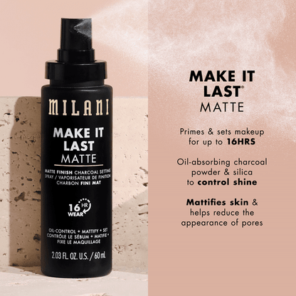Milani Make It Last Matte - Matte Finish Charcoal Setting Spray 60ml - Zin Beauty Shop - Zine Beauty Shop