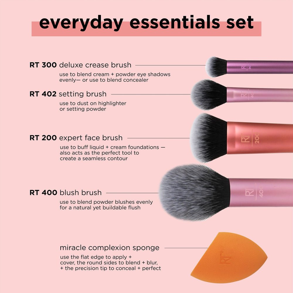 Real Technique Everyday Essentials Makeup Brush Set - Zin Beauty Shop - Zine Beauty Shop