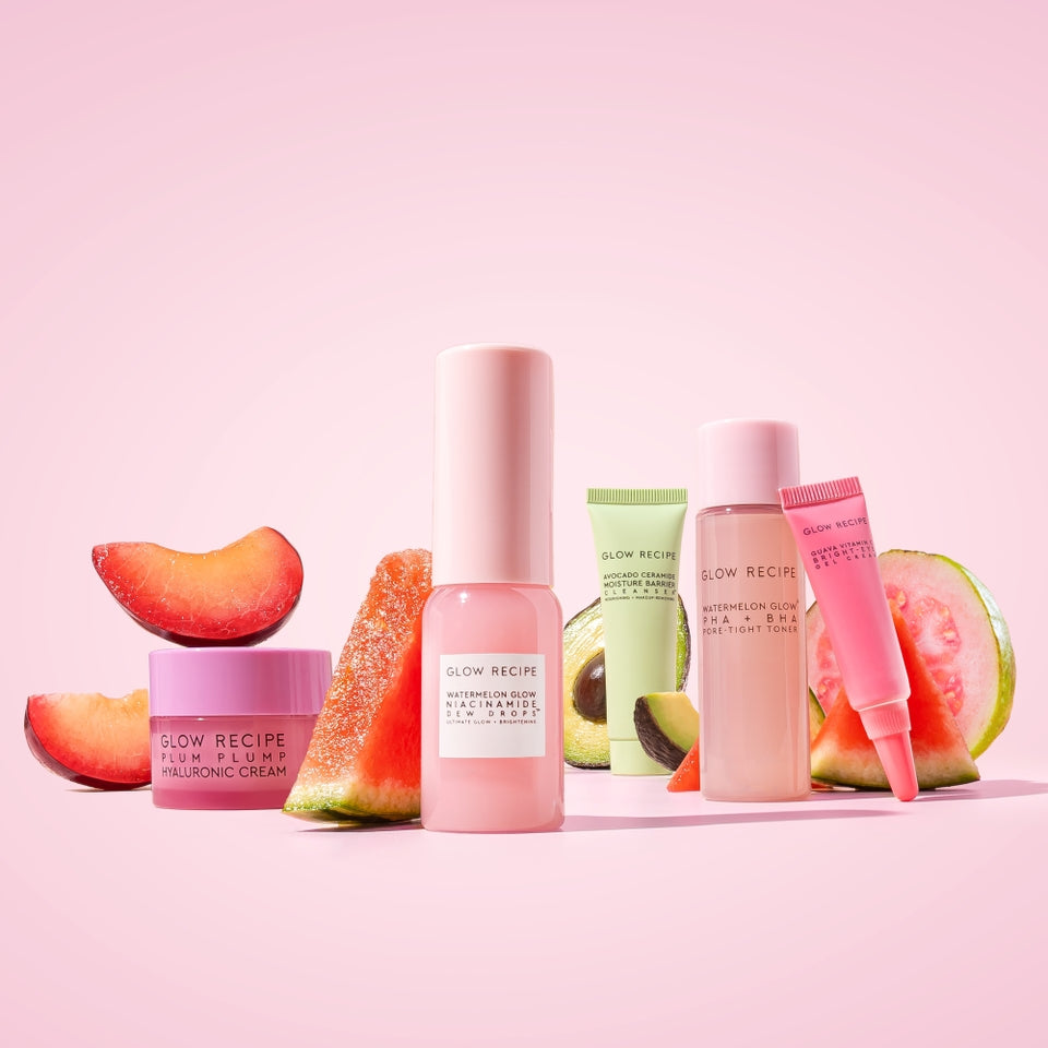 Kit de los más vendidos para bebés de frutas Glow Recipe: tamaño mini de viaje Beauty Essentials