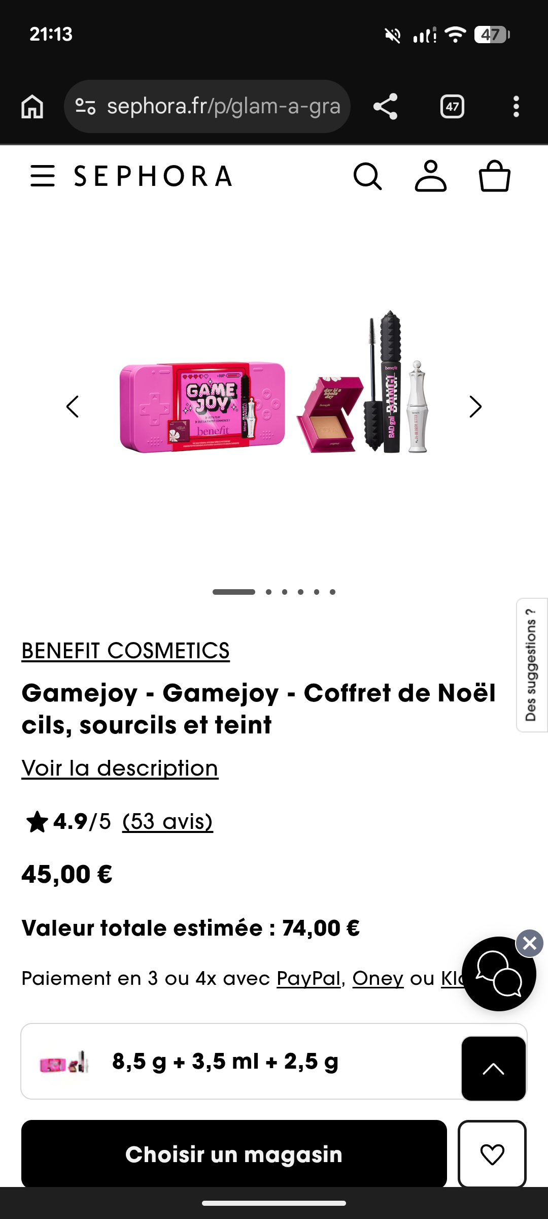 Benefit Game Joy gift set
