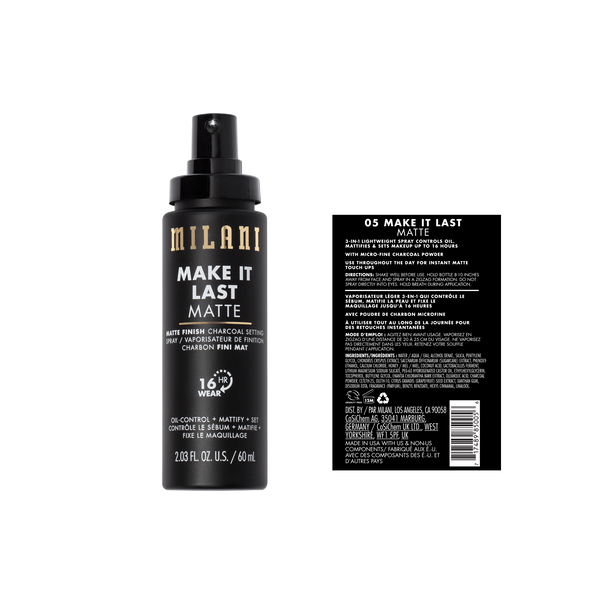 Milani Make It Last Matte - Matte Finish Charcoal Setting Spray 60ml