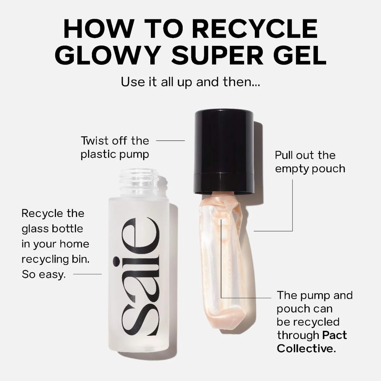 Saie Glowy Super Gel Lightweight Dewy Multipurpose Illuminator - Zin Beauty Shop - Zine Beauty Shop