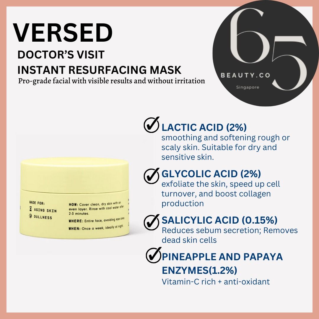 Versed Doctor's Visit Instant Resurfacing Mask 50ml - Zin Beauty Shop - Zine Beauty Shop